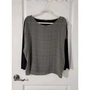 WEEKEND Max Mara Women's Blouse long sleeve silk black white zig zag Size M